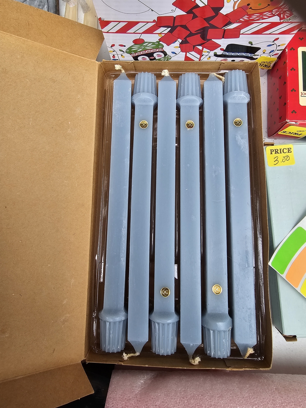 PartyLite Gray Taper Candles - Set of 6